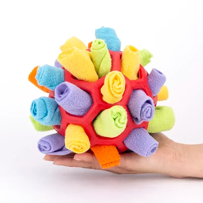 Chewzzle™ SnuffleSphere – Plush Foraging Puzzle Ball for Dogs | Slow Feeder & Training Toy