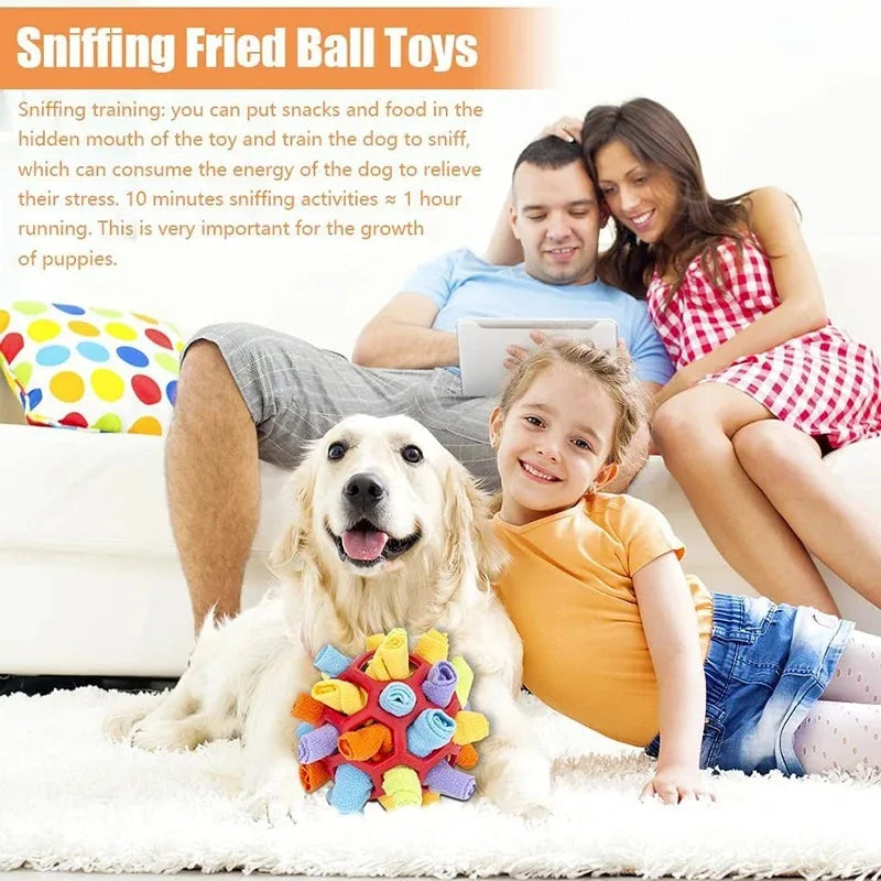 Chewzzle™ SnuffleSphere – Plush Foraging Puzzle Ball for Dogs | Slow Feeder & Training Toy