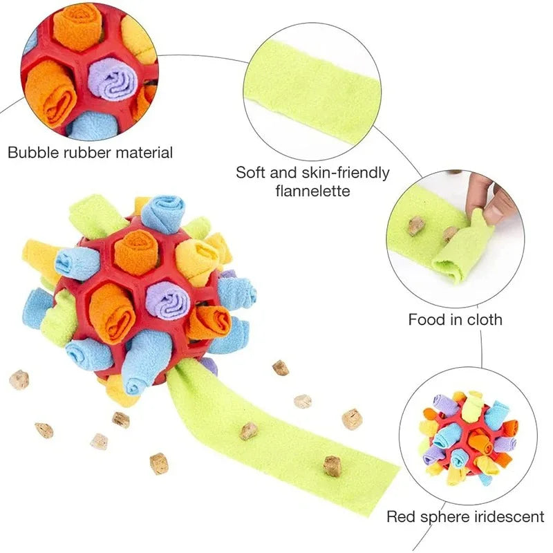 Chewzzle™ SnuffleSphere – Plush Foraging Puzzle Ball for Dogs | Slow Feeder & Training Toy