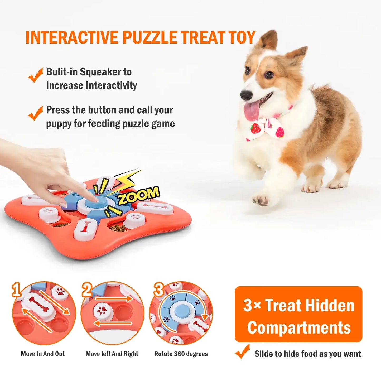 Chewzzle™ MindMaze Puzzle Toy – Interactive IQ Treat Dispenser for Dogs of All Sizes