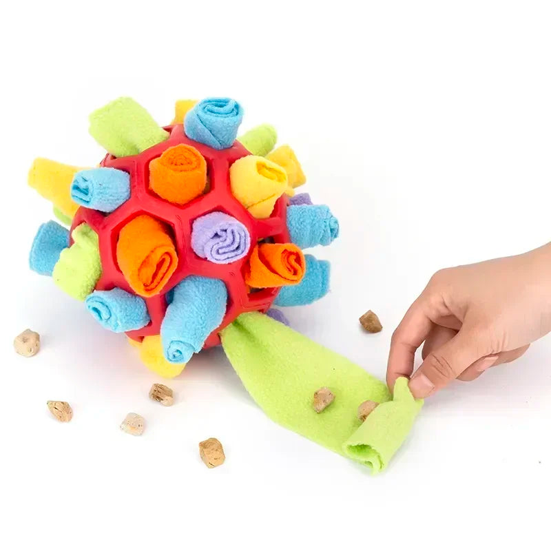 Chewzzle™ SnuffleSphere – Plush Foraging Puzzle Ball for Dogs | Slow Feeder & Training Toy